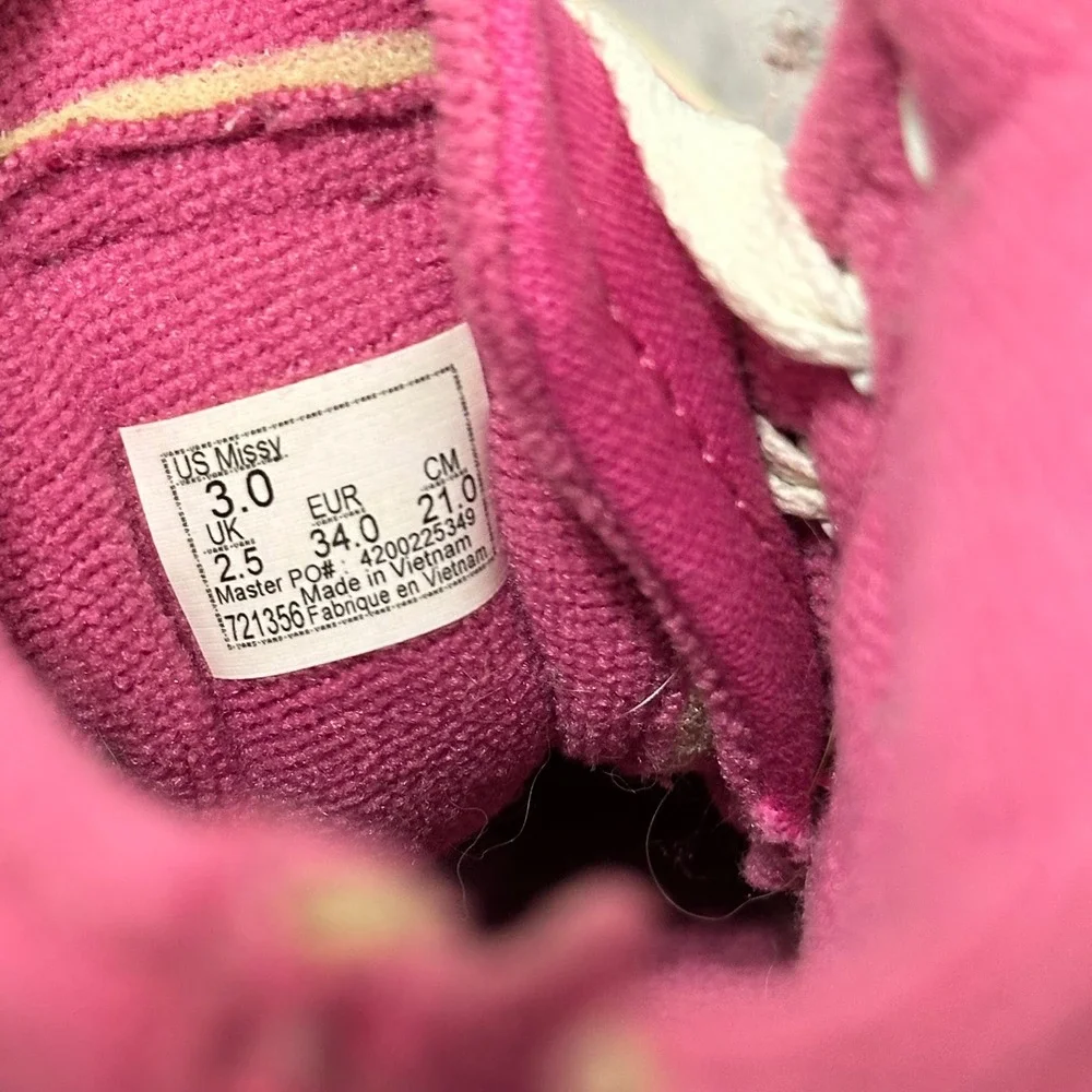 Vans Sk8-Hi Zip Kids Size 3.0 Pink High Top Skate Shoes Canvas Back Zip Sneaker